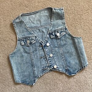 Girls Denim Crop Vest with Button Details size 12